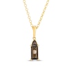 Thumbnail Image 1 of Le Vian Baguette-Cut Chocolate Quartz Necklace Diamond Accent 14K Honey Gold 19"