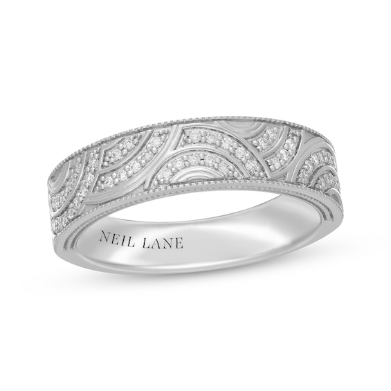 Neil Lane Men's Diamond Patterned Wedding Band 1/4 ct tw 14K White Gold 7mm