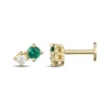Thumbnail Image 3 of STUDIO BY KAY Lab-Created Emerald & White Lab-Created Sapphire Stud Earrings 24K Yellow Gold Vermeil Sterling Silver