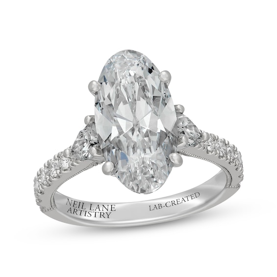 Neil Lane Artistry Heritage Oval-Cut Lab-Grown Diamond Engagement Ring 5 ct tw Platinum