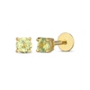 Thumbnail Image 1 of STUDIO BY KAY Peridot Solitaire Stud Earrings 24K Yellow Gold Vermeil Sterling Silver