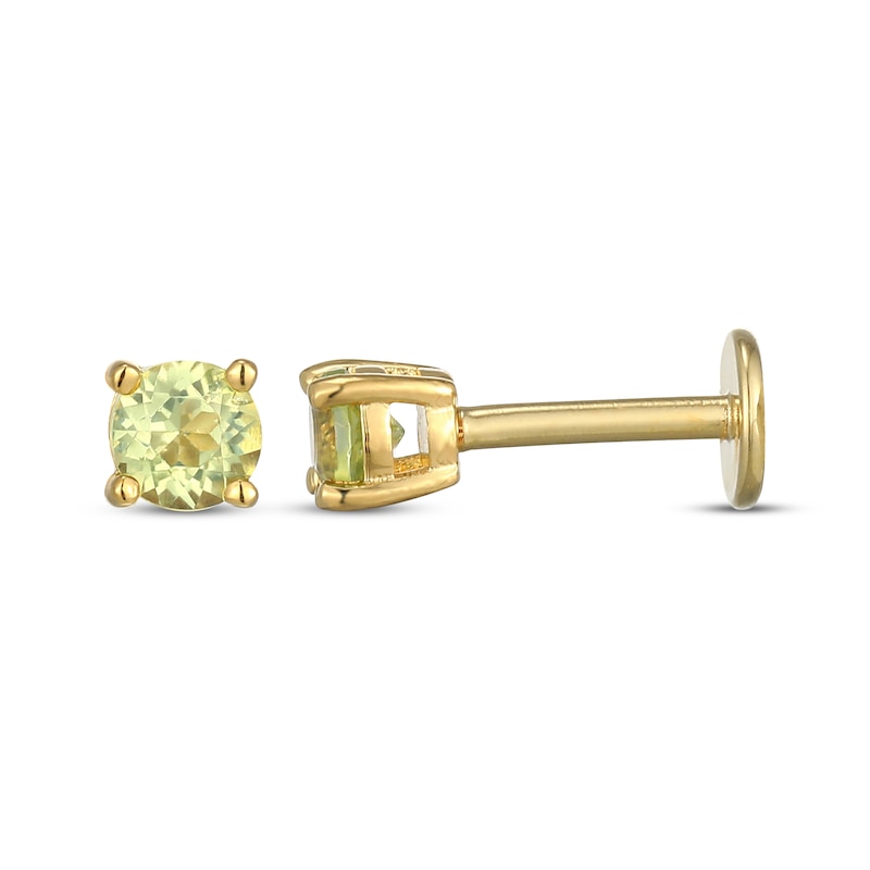 Main Image 3 of STUDIO BY KAY Peridot Solitaire Stud Earrings 24K Yellow Gold Vermeil Sterling Silver