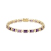Thumbnail Image 1 of STUDIO BY KAY Baguette-Cut Amethyst Bracelet 24K Yellow Gold Vermeil Sterling Silver 7.25"
