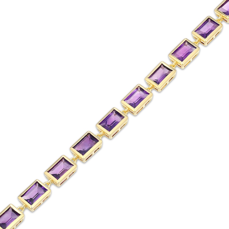 Main Image 2 of STUDIO BY KAY Baguette-Cut Amethyst Bracelet 24K Yellow Gold Vermeil Sterling Silver 7.25"