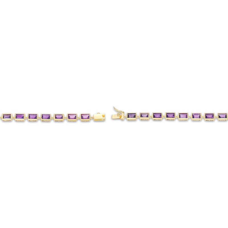 Main Image 3 of STUDIO BY KAY Baguette-Cut Amethyst Bracelet 24K Yellow Gold Vermeil Sterling Silver 7.25"