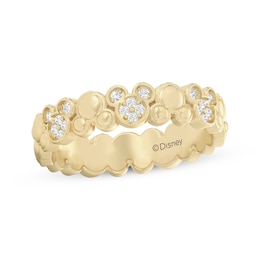 Disney Treasures Mickey Mouse Lab-Grown Diamond Ring 1/10 ct tw 24K Yellow Gold Vermeil Sterling Silver