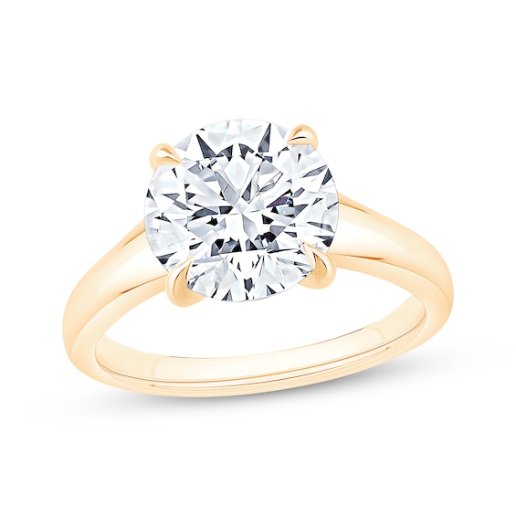 Now + Forever Lab-Grown Diamonds Certified Round-Cut Solitaire Engagement Ring 3 ct tw 14K Yellow Gold (F/VS2)