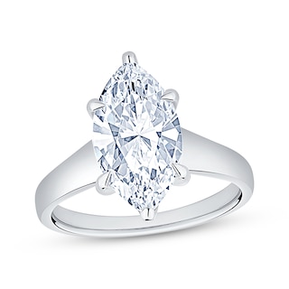Now + Forever Lab-Grown Diamonds Certified Marquise-Cut Solitaire Engagement Ring 3 ct tw 14K White Gold (F/VS2)