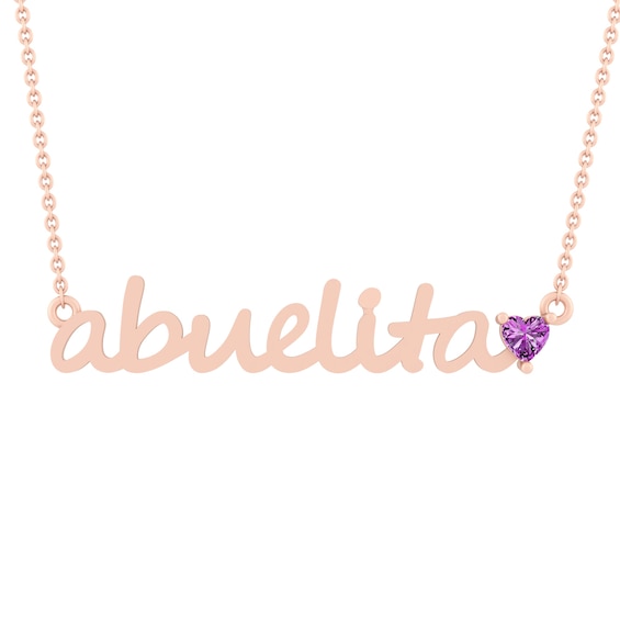 Color Stone 'abuelita' Heart Necklace