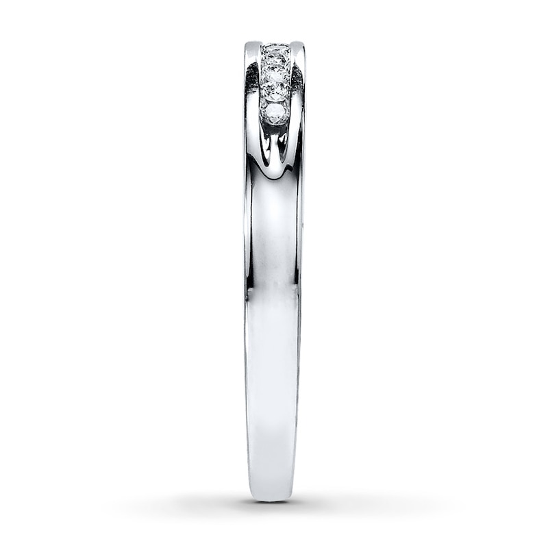 Diamond Wedding Band 1/20 ct tw Round-cut 10K White Gold