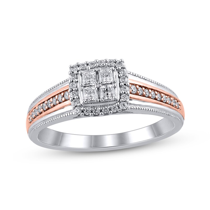 Diamond Engagement Ring 1/3 ct tw 10K Two-Tone Gold