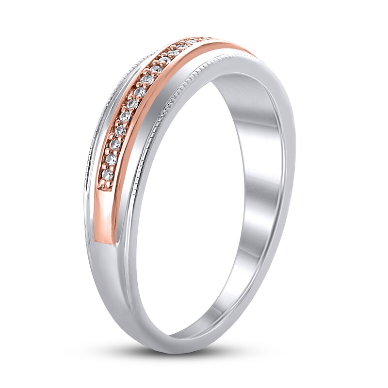 Diamond Wedding Band 1/15 ct tw 10K Two-tone Gold