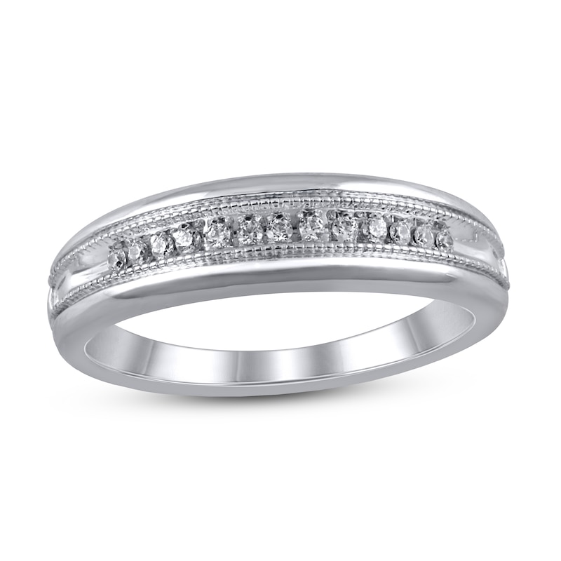 Diamond Wedding Band 1/10 ct tw 10K White Gold