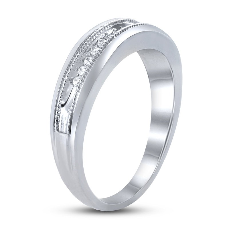 Diamond Wedding Band 1/10 ct tw 10K White Gold