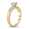Thumbnail Image 1 of Diamond Engagement Ring 1/4 ct tw Princess/Round-cut 10K Two-tone Gold