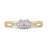 Thumbnail Image 2 of Diamond Engagement Ring 1/4 ct tw Princess/Round-cut 10K Two-tone Gold