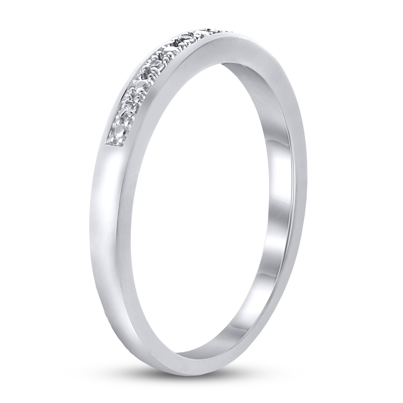 Main Image 2 of Now + Forever Diamond Wedding Band Diamond Accents 10K White Gold