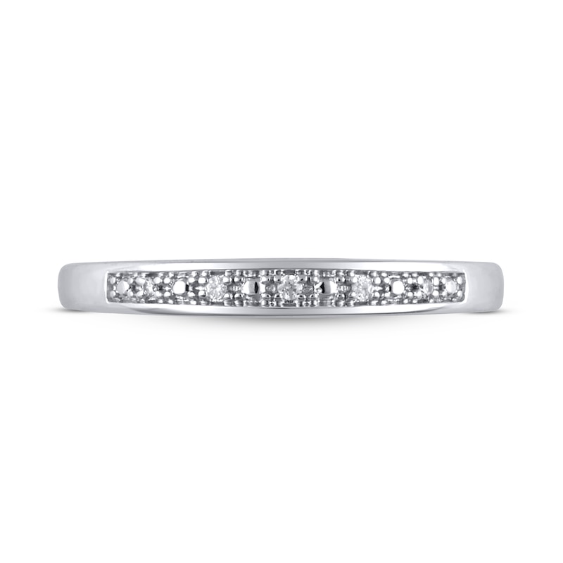 Main Image 3 of Now + Forever Diamond Wedding Band Diamond Accents 10K White Gold