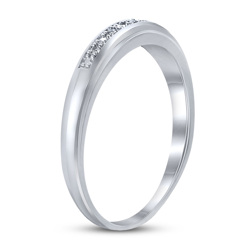 Main Image 2 of Now + Forever Diamond Wedding Band 1/20 ct tw 10K White Gold