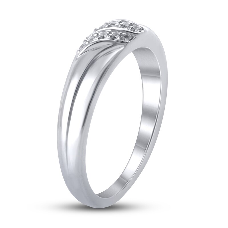 Diamond Wedding Band 1/15 ct tw 10K White Gold