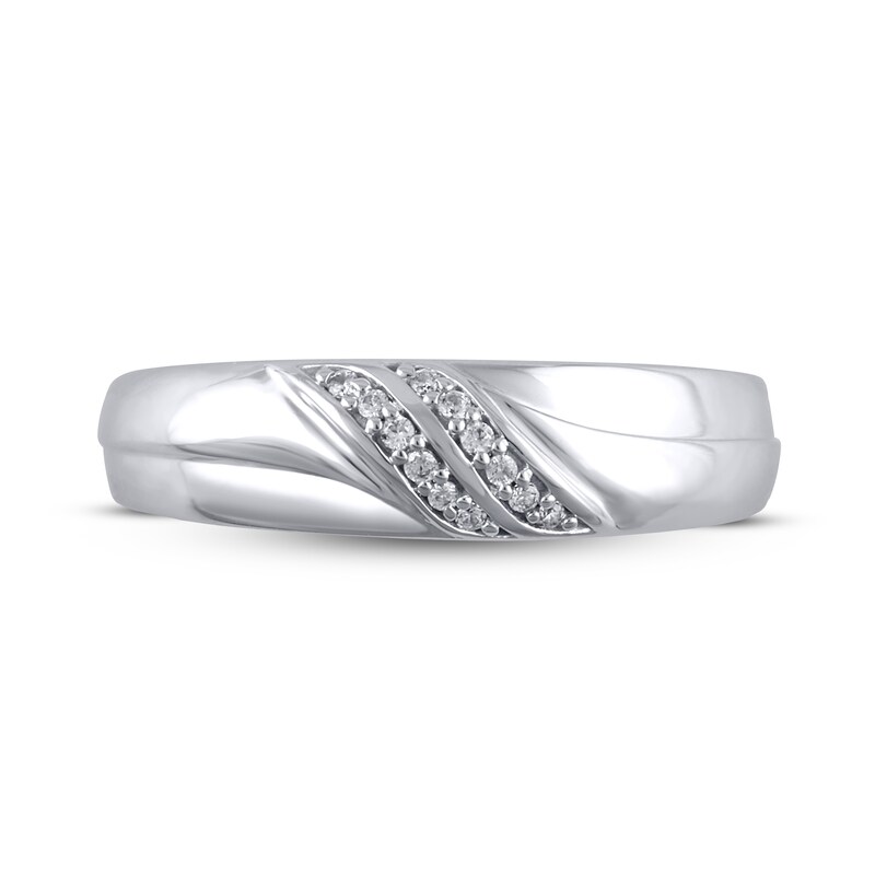 Diamond Wedding Band 1/15 ct tw 10K White Gold