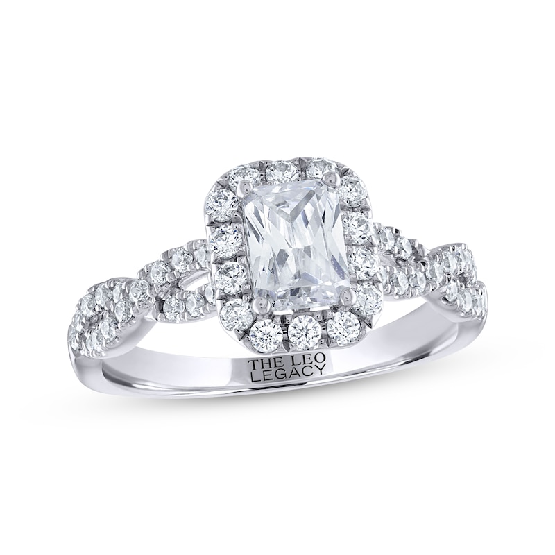 THE LEO Legacy Lab-Created Diamond Emerald-Cut Engagement Ring 1-1/6 ct tw 14K White Gold