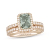 Thumbnail Image 1 of Neil Lane Emerald-Cut Green Quartz Bridal Set 1 ct tw Diamonds 14K Yellow Gold