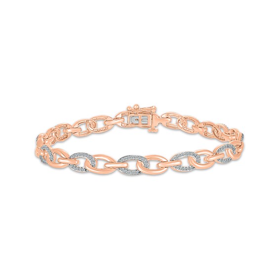 Diamond Link Bracelet 1/3 ct tw 10K Rose Gold 7.25"