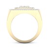 Men's Baguette & Round-Cut Diamond Cushion Ring 2 ct tw 10K Yellow Gold