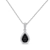 Thumbnail Image 1 of Black & White Multi-Diamond Teardrop Necklace 1/5 ct tw Sterling Silver 18”