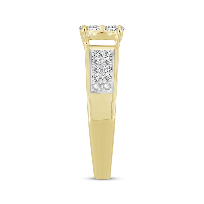 Main Image 2 of Now + Forever Multi-Diamond Center Engagement Ring 1/2 ct tw Round-cut 14K Yellow Gold