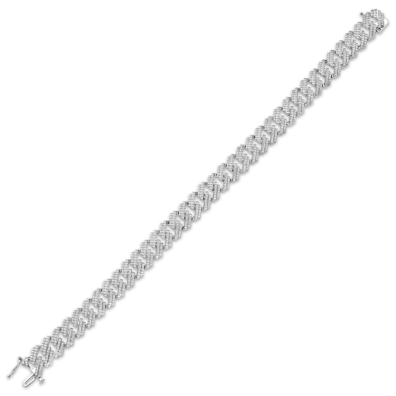 Main Image 2 of Men's Diamond Angled Curb Bracelet 8.5"