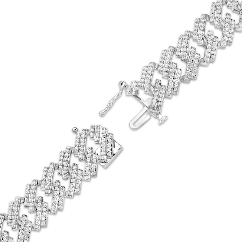 Main Image 3 of Men's Diamond Angled Curb Bracelet 8.5"