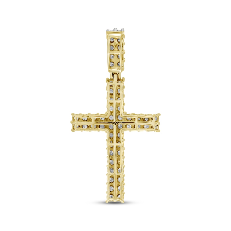 Main Image 4 of Men's Diamond Cross Charm 1-1/2 ct tw 10K Yellow Gold & White Rhodium Plate