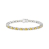 Thumbnail Image 1 of Citrine & White Lab-Created Sapphire Link Bracelet Sterling Silver 7.25&quot;