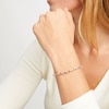 Thumbnail Image 2 of Citrine & White Lab-Created Sapphire Link Bracelet Sterling Silver 7.25&quot;