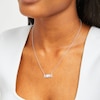 Thumbnail Image 2 of Oval-Cut Lab-Created Opal &quot;Mom&quot; Necklace Sterling Silver 18.75&quot;