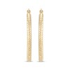 Thumbnail Image 1 of Diamond-Cut Oval Hoop Earrings 10K Yellow Gold