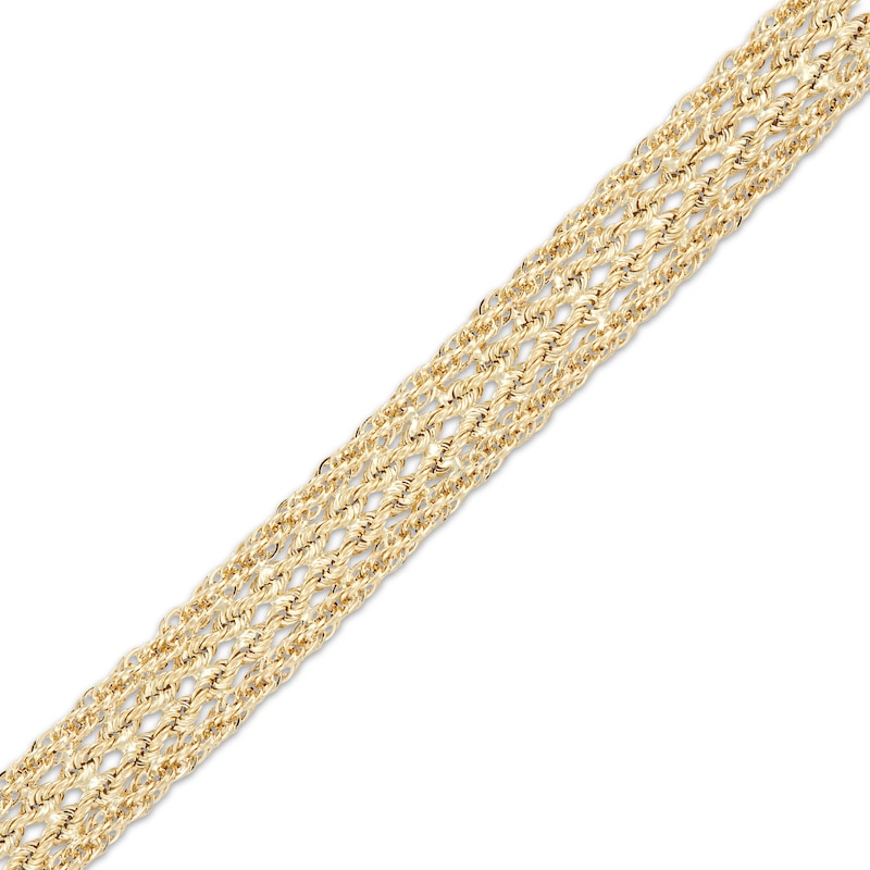 Main Image 2 of Woven Rope Chain Bracelet Hollow 10K Yellow Gold 7.5&quot;