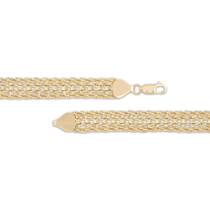 Main Image 3 of Woven Rope Chain Bracelet Hollow 10K Yellow Gold 7.5&quot;