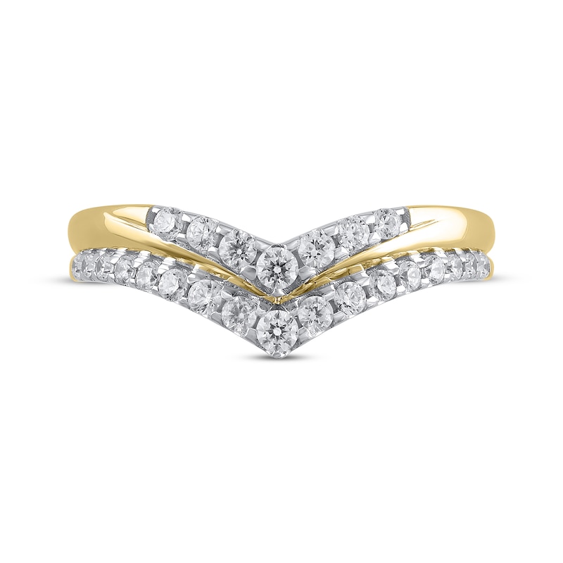 Main Image 3 of Diamond Double Chevron Anniversary Band 3/8 ct tw 14K Yellow Gold