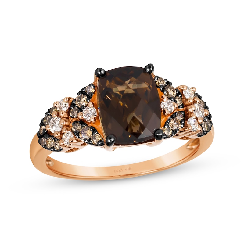 Le Vian Venetian Mosaic Chocolate Quartz Ring 3/8 ct tw Diamonds 14K ...