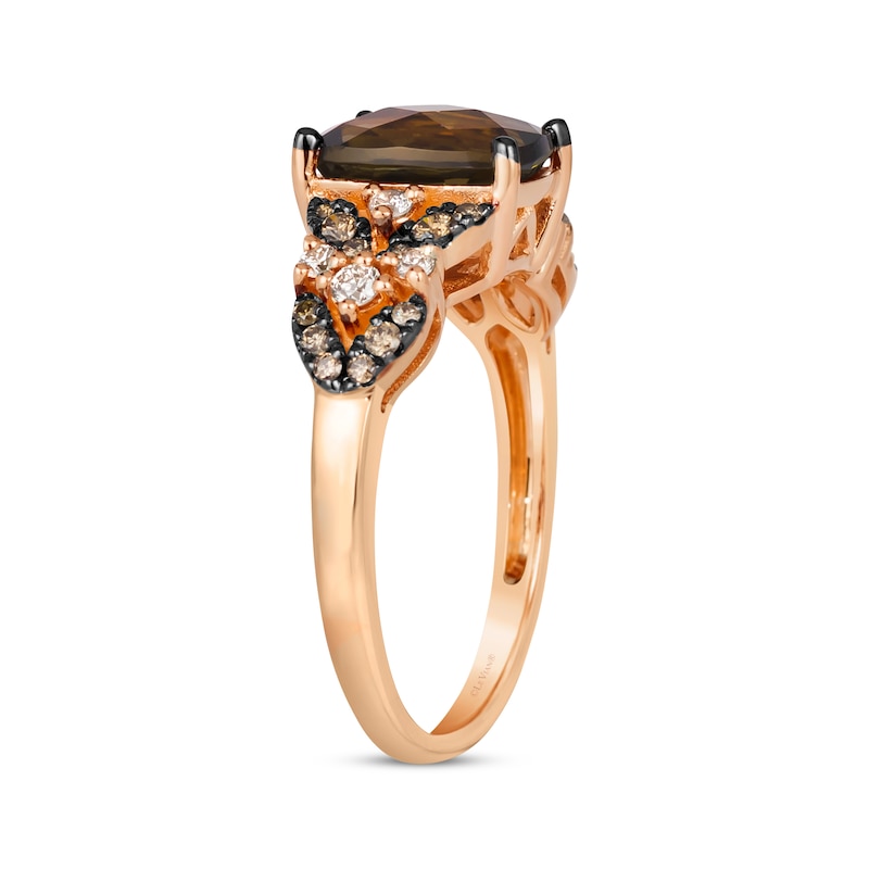 Main Image 2 of Le Vian Venetian Mosaic Chocolate Quartz Ring 3/8 ct tw Diamonds 14K Strawberry Gold