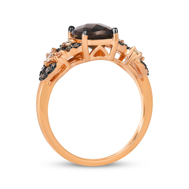 Main Image 3 of Le Vian Venetian Mosaic Chocolate Quartz Ring 3/8 ct tw Diamonds 14K Strawberry Gold