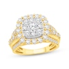 Thumbnail Image 1 of Now + Forever Multi-Diamond Center Cushion Frame Engagement Ring 2 ct tw 10K Two-Tone Gold