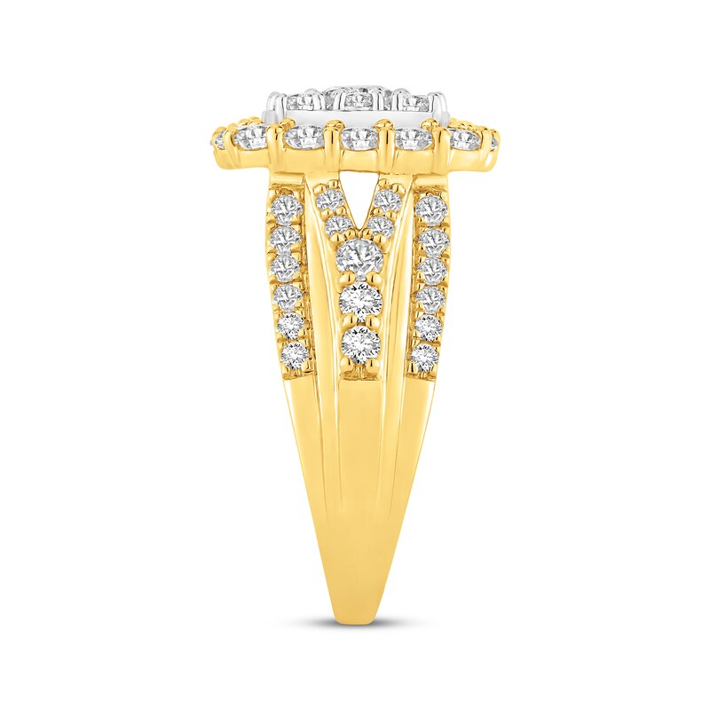 Main Image 2 of Now + Forever Multi-Diamond Center Cushion Frame Engagement Ring 2 ct tw 10K Two-Tone Gold