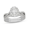 Thumbnail Image 1 of Neil Lane Artistry Oval-Cut Lab-Grown Diamond Halo Bridal Set 1-5/8 ct tw 14K White Gold