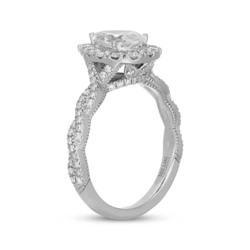 Main Image 2 of Neil Lane Artistry Pear-Shaped Lab-Grown Diamond Halo Engagement Ring 1-3/4 ct tw 14K White Gold