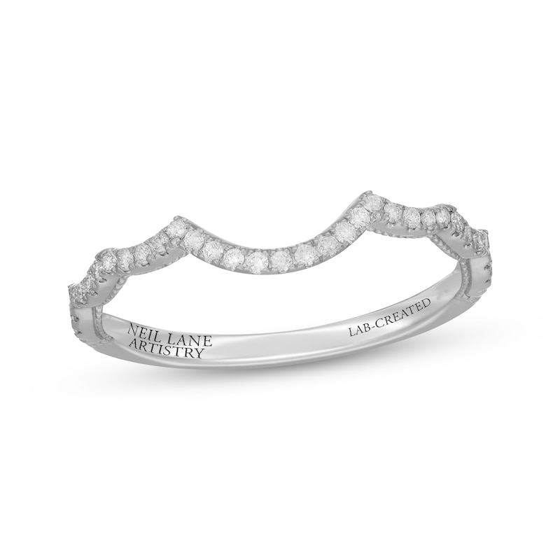 Main Image 1 of Neil Lane Artistry Lab-Grown Diamond Contoured Wedding Band 1/6 ct tw 14K White Gold