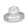 Thumbnail Image 1 of Neil Lane Artistry Cushion-Cut Lab-Grown Diamond Halo Bridal Set 3 ct tw 14K White Gold